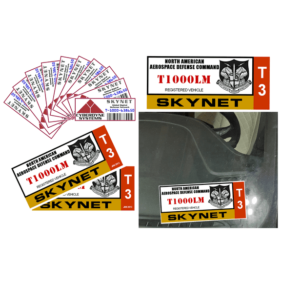 Skynet Mega-Bundle - Parking Decal - Stickers - Cyberdyne Asset Tags - 13 Pieces Total
