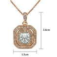 thumbnail image 2 of Yoursfs Crystal Square Necklace for Women Vintage Pendant Necklaces Rose Gold Plated Jewelry Gifts, 2 of 4