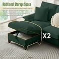 thumbnail image 5 of Muumblus 120" U-Shaped Sectional Sofa with USB & Storage, Living Room 4-Seater Couch with Double Chaise Lounge, Cup Holders, Green Corduroy, 5 of 9