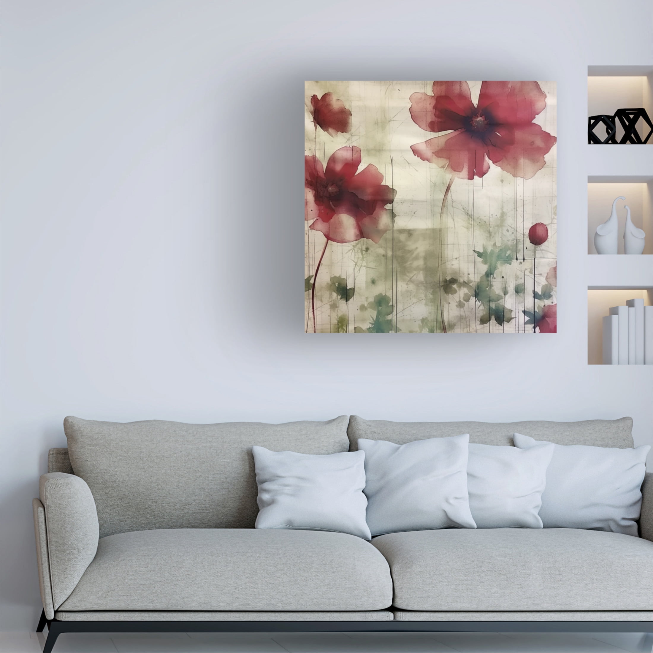Canvas Wall Art - Sasha 'Cherry Pie IV' Wall Art for Living Room, Bedroom, or Office Décor by Trademark Fine Art - 14 x 14 Inches