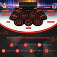 thumbnail image 6 of Gymax 9 Pads Electronic Drum Set Roll Up Drum Kit w/ MIDI & Dual Stereo Speakers Red, 6 of 10