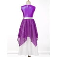 thumbnail image 4 of CHICTRY Kids Girls Lyrical Dance Dress Sleeveless Metallic Celebration of Spirit Dance Dress Tunic Praise Worship Gown Purple 12, 4 of 7