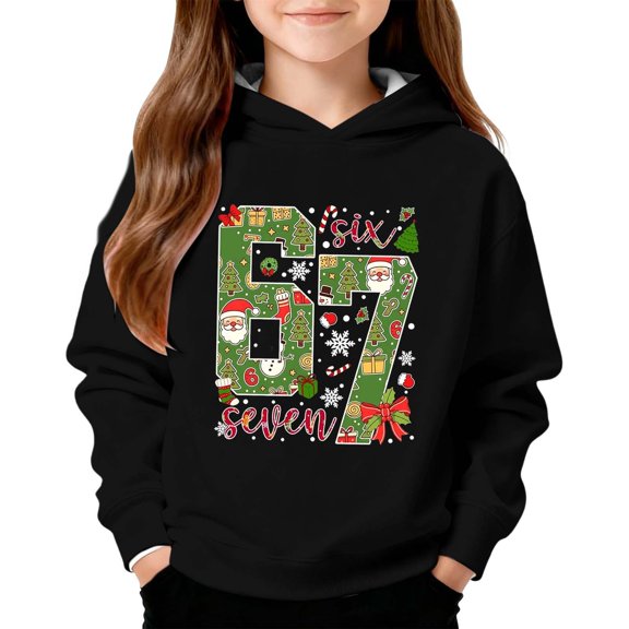 67 Christmas Shirt Funny Christmas Sweatshirts for Girls Boys 67 Hoodie 6 7 Sweatshirt Xmas Santa Shirts Tops Winter