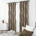 thumbnail image 3 of Deconovo Silver Wave Foil Printed Blackout Curtains, Thermal Insulated Grommet Top Window Curtains for Living Room (52 x 95 inch, Khaki, 2 Panels), 3 of 9