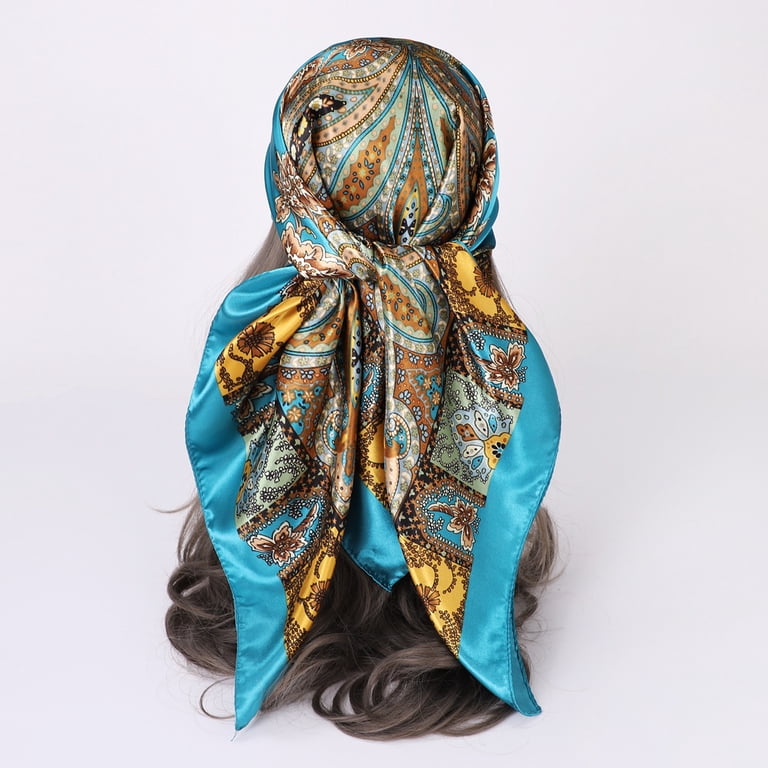 Silk Bird Print Head Scarf 35\