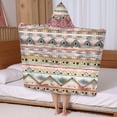 thumbnail image 5 of Mixed Ethnic Pattern Hooded Bath Towel，50"x30" for Ages 3 To 12 Kids, Quick Dry Lightweight Soft Microfiber Hood Beach Towel Cover Up for Kids, 5 of 7