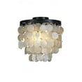 thumbnail image 6 of 3-Light Matt Black Indoor Coastal Decor Capiz Shell Flush Mount Chandelier, 6 of 7
