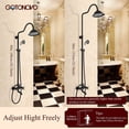 thumbnail image 5 of gotonovo Matte Black Exposed Shower Brass Pipe Shower Faucet Bathroom Shower Combo Set Rainfall Shower Head Handheld Spray Bathtub Shower 8 Inch 3 Function Vintage Wall Mounted Double Cross Knobs, 5 of 9