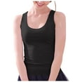 thumbnail image 5 of COMVALUE Seamless Ice Silk Vest Tank Tops for Women Basic Scoop Neck Camisole Undershirt (Silver, M), 5 of 5