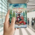thumbnail image 4 of Merry Christmas Santa Reindeer Antlers Bernese Mountain Dog Sleigh Xmas Winter Holiday Travel Passport Wallet Berner Lover Gifts PU Leather Passport Holder Cover - 00023, 4 of 5