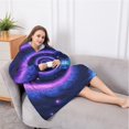 thumbnail image 5 of Oversized Wearable Blanket Hoodie,Blue Purple Tie Dye Mandala Pattern Sherpa Blanket Hoodie with Super Pockets,Super Warm Fuzzy Pullover for Women & Men, 5 of 6