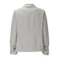 thumbnail image 4 of ZVNAΖH Women's Ruched 3/4 Sleeve Blazers One Button Slim Fit Blazer Lightweight Office Work Suit Jacket, 4 of 8
