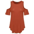 thumbnail image 1 of FashionOutfit Women's Cold Shoulder Solid Top, 1 of 3