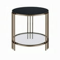 thumbnail image 3 of Abio Side End Table-23 Inch-Round Sintered Stone Top-Black and Gold, 3 of 5