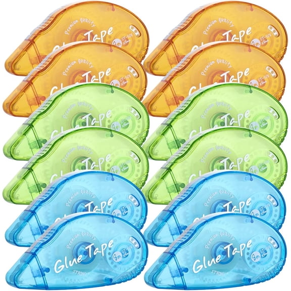 Topsmileusa Glue Tape for Scrapbooking, Scrapbook Tape 12 Pcs, Double Sided Tape Roller for Crafts, 315 in x 0.31 In Tape Runner, Scrapbook Supplies & Craft, Photo, Easter Basket Essentials