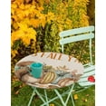 thumbnail image 2 of Fitted Round Tablecloths Table Covers 55-60in,Fall Thanksgiving Harvest Pumpkin Squirrel Waterproof Elastic Edged Table Cloth for Kitchen Dining Holiday Party Tables Decor,Leaves on Linen Checker, 2 of 6