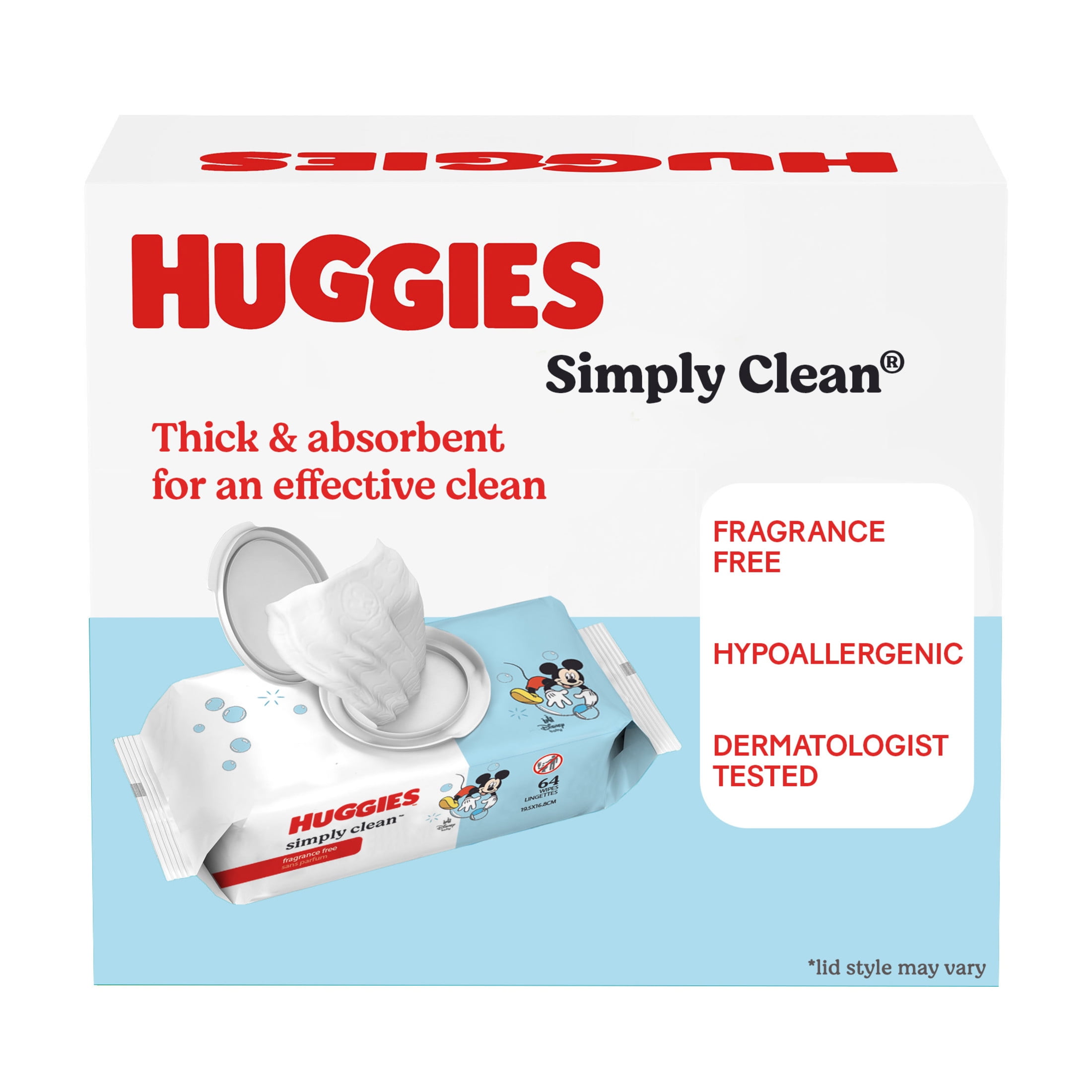 Huggies Simply Clean Unscented Baby Wipes, 11 Flip-Top Packs, 704 Total Count (Select for More)