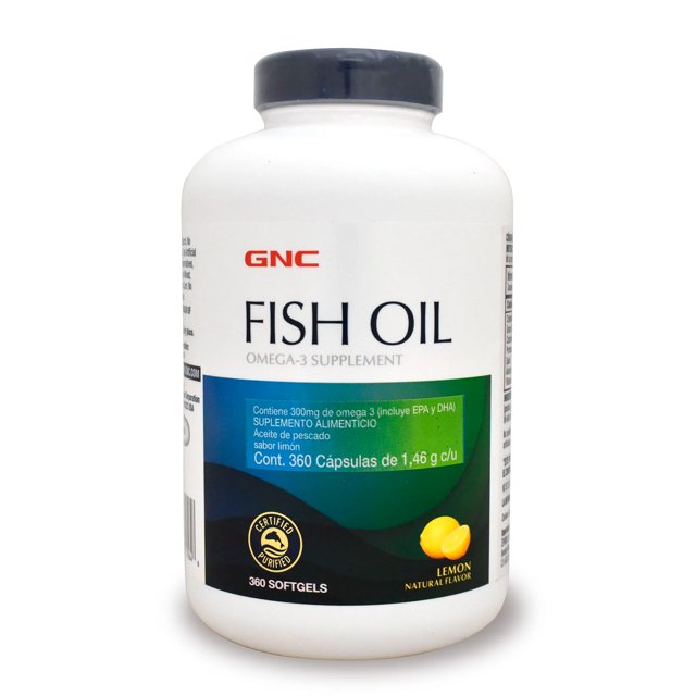 Aceite de Pescado Con Omega 3 300 Mg Limón GNC 360 Cápsulas Gnc 100107030