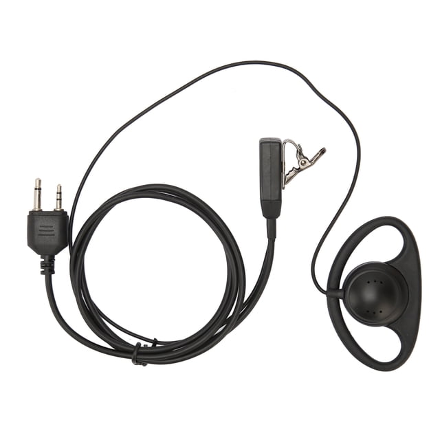 Auricular tipo D con gancho para la oreja de 2 pines, auricular de escucha individual, auricular Walkie Talkie de repuesto para Midland