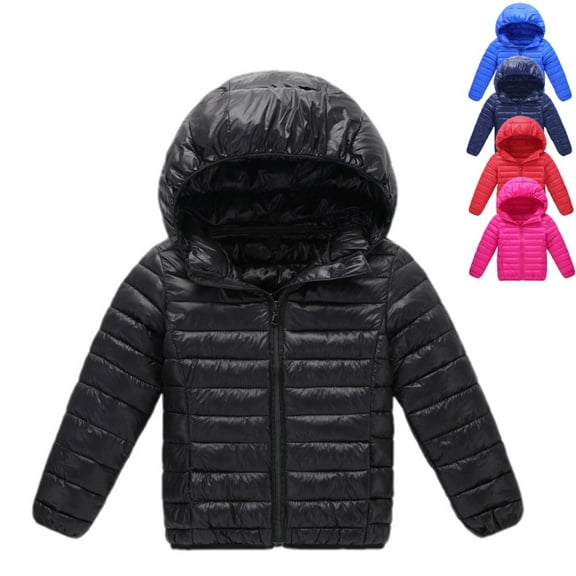 Little Girls Boys Winter Coats & Jackets Kids Lightweight Padded Hooded Puffer Coat 2-19Y