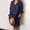 Navy, variant on Babysbule Dresses For Women Ladies Solid Loose Double Pocket Long Sleeve Cotton And Linen Cardigan Dress