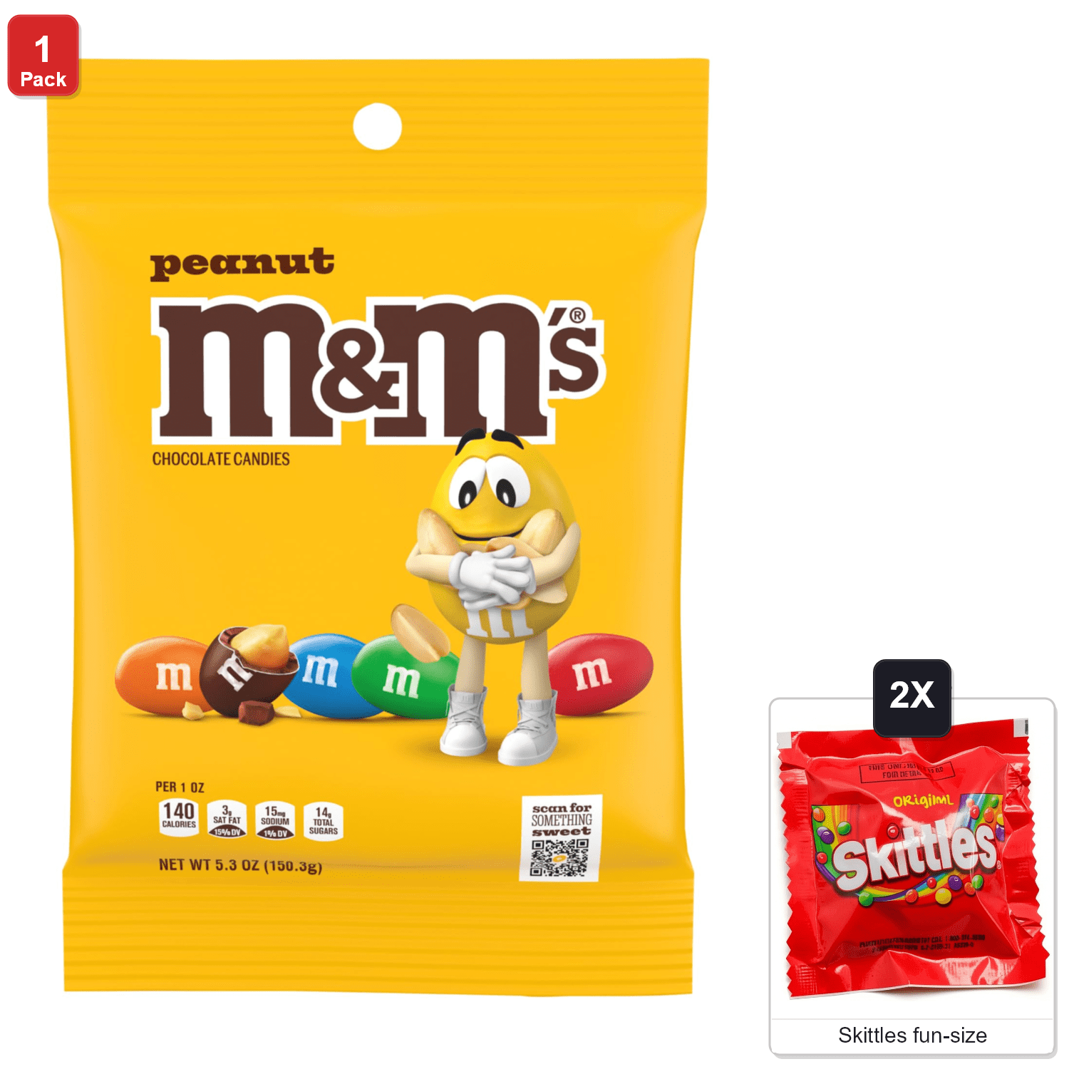 M&M's Classic Mix Chocolate Candy Fun Packs, Original Peanut