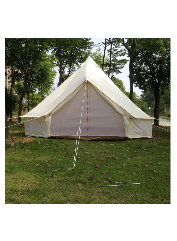 INTSUPERMAI Large Canvas Camping Bell Tent Oxford Family Hiking Tent Waterproof Hunting Tent 16ft