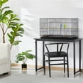 thumbnail image 3 of Alden Design 30" Bird Cage with Slide-Out Tray and Wood Perches, Black, 3 of 7
