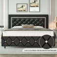 4 EVER WINNER Queen Size Bed Frame, Upholstered Platform Bed Frame with