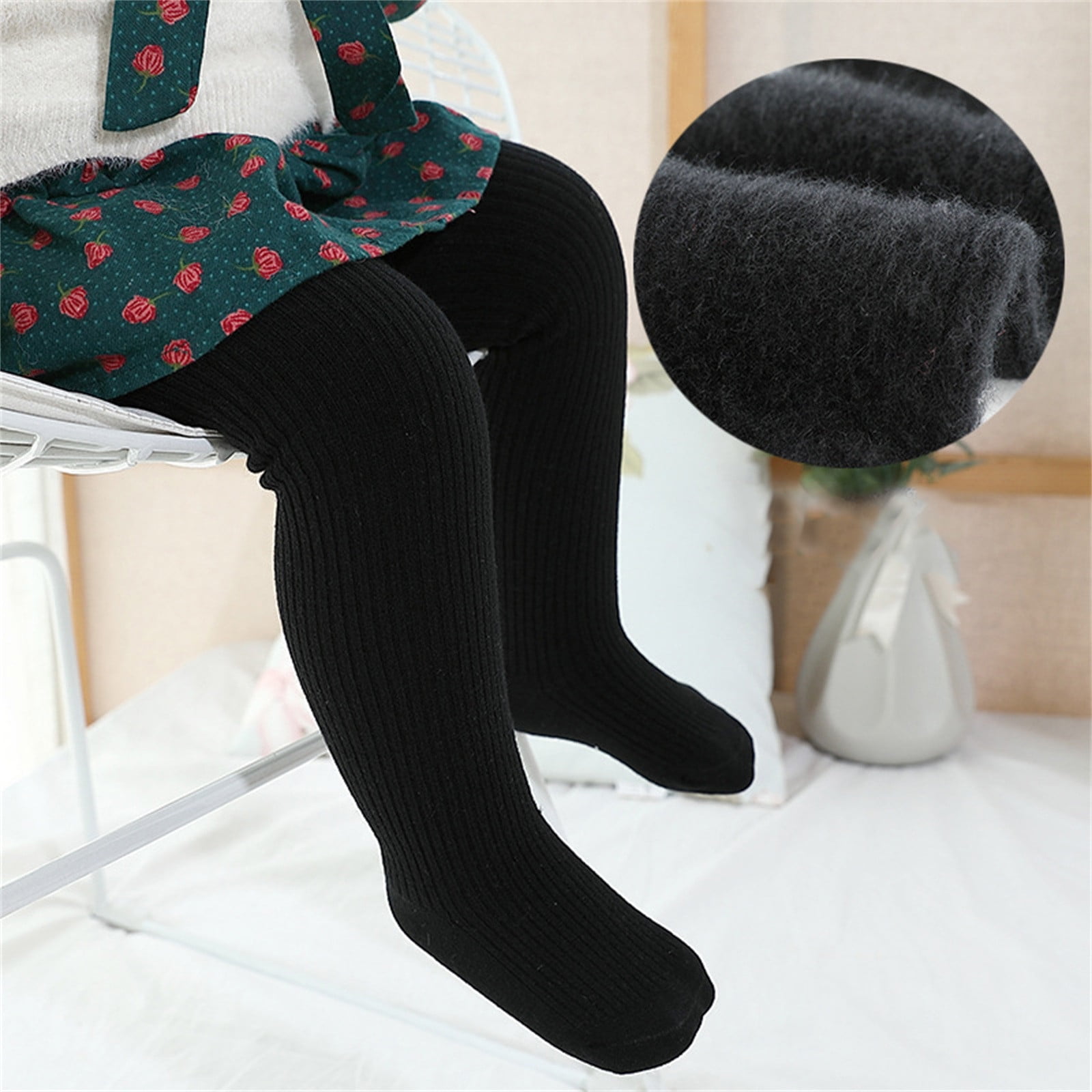 Girls Pants - Toddler Kids Baby Girls Solid Warm Knit Leggings Pantyhose Stretchy Basic Pants for Winter Stocking Size 6-12 Months
