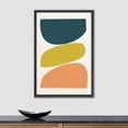 thumbnail image 2 of PixonSign Framed Canvas Print Wall Art Mid-Century Pastel Multicolor Semi Circle Collage Abstract Shapes Illustrations Modern Art Decorative Minimal for Living Room, Bedroom, Office - 16"x24" Black, 2 of 5