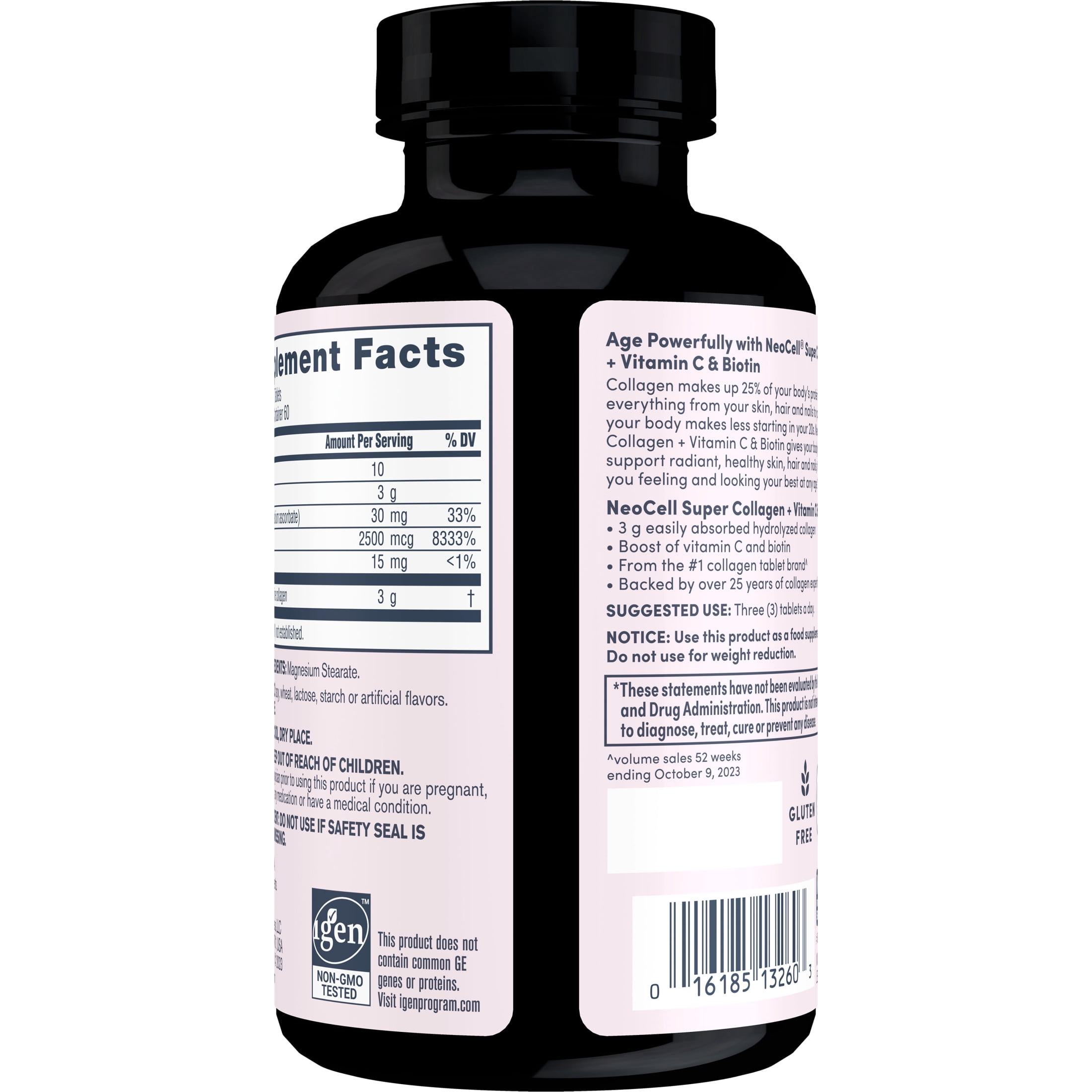 Grass fed Collagen with Vitamin C and Biotin | 180 Tablets | Skin, Hair and Nails Supplement | by NeoCell