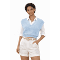 thumbnail image 3 of Socal Look Women's Sleeveless V-Neck Sweater Top in Stretchable Viscose Blue Bell, 2XL, 3 of 4