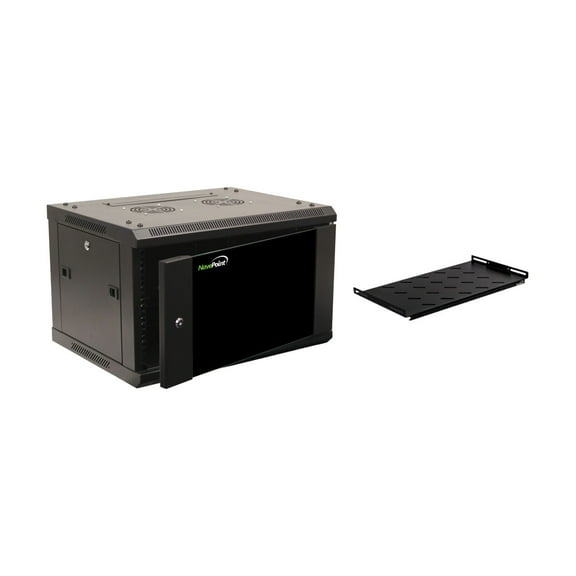 NavePoint 6U Wall Mount Network Server 19 Inch Cabinet Rack Enclosure Glass Door Lock W/Shelf