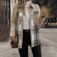 thumbnail image 5 of HongQid Womens Flannel Plaid Shacket Jacket Button Down Tartan Trench with Pocket Long Sleeve Cropped Fashion Coat, 5 of 9