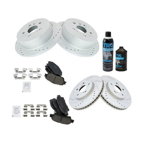 Front and Rear Brake Pad and Rotor Kit - Compatible with 2004 - 2010 Toyota Sienna 2005 2006 2007 2008 2009