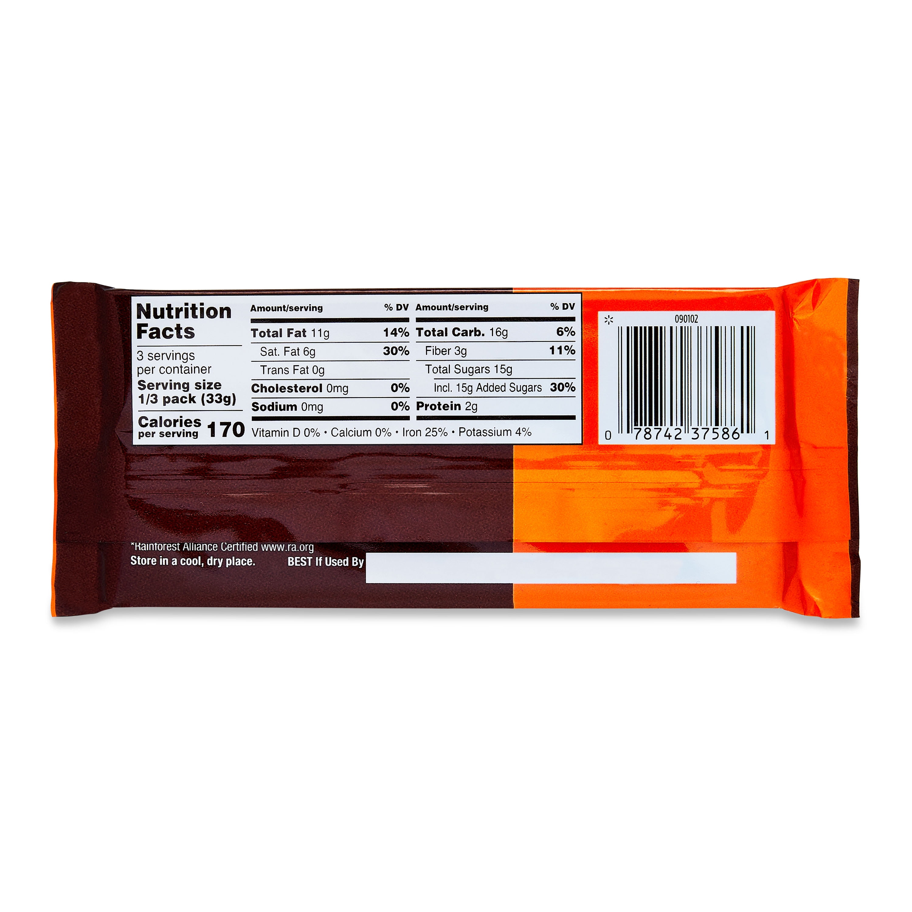 Great Value Dark Chocolate with Chopped Almond Bar, 3.52 oz