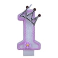 thumbnail image 1 of Daisy Crown Number Candle, Purple & Silver Glitter Number 1 Birthday Candle With Rhinestone Crown & Daisy, Cake Topper for Princess Birthday Party Decorations, Crown O Number 1, 1 of 6