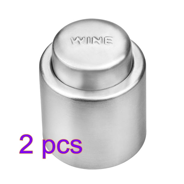 Tapón de botella de vino Sellador de champán de mantenimiento fresco de acero inoxidable Tapa resellable a prueba de fugas, Vino Inevent LF0110-01B*2