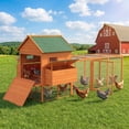 thumbnail image 2 of PawHut 137" Chicken Coop with Chicken Run, Nesting Box, Orange, 2 of 10