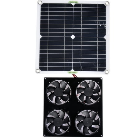 

4 Solar Panel Fan Kit 100W | Portable Solar Ventilation Fan | Outdoor Solar Panel Powered Fans With Cable For Cooling And Ventilation Easy to Install