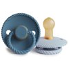 FRIGG Rope Natural Rubber Baby Pacifier 2-Pack, 0-6 months, Powder Blue/Ocean View