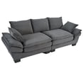 thumbnail image 4 of 80" Loveseat Sofa, Comfy Upholstered Cloud Couches with 2 Pillows and Double Layer Cushion for Bedroom, Living Room, Apartment, Gray, 4 of 9