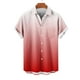 thumbnail image 2 of Mens Casual de Manga Corta Botón Abajo Camisas Gira Cuello Gradación Blusa de Impresión, Suelto Ajuste Poliéster Camisa de Verano, Lavado a Mano Casual, 2 of 6