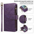 thumbnail image 5 of For Samsung Galaxy S25 FE 5G Wallet Case, 9 Card Slots RFID Blocking Crossbody Leather Cover, Zipper Pocket, Detachable Wrist & Shoulder Strap, Magnetic Shockproof Protective Phone Case for Women, 5 of 12