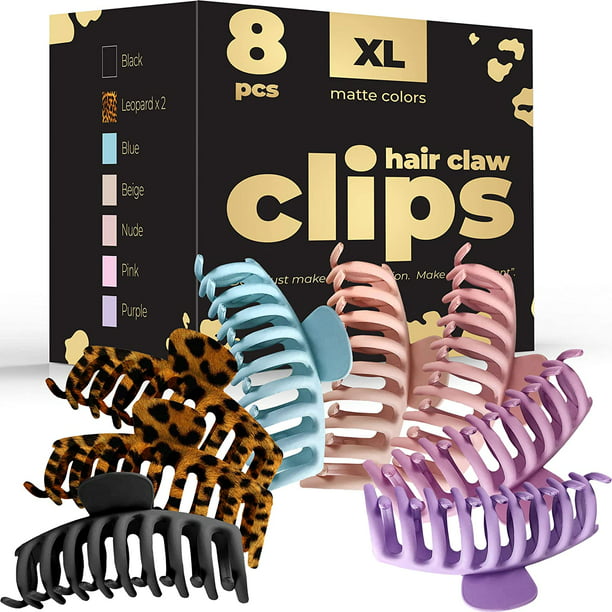 Hair Claw Clips (8 Pack), Large Hair Clips for Women (Trendy Matte Colors),  Claw Clips for Thick Hair (Premium Acrylic), Hair Claws, Jaw Clips, Large Hair  Clip (XXL) 