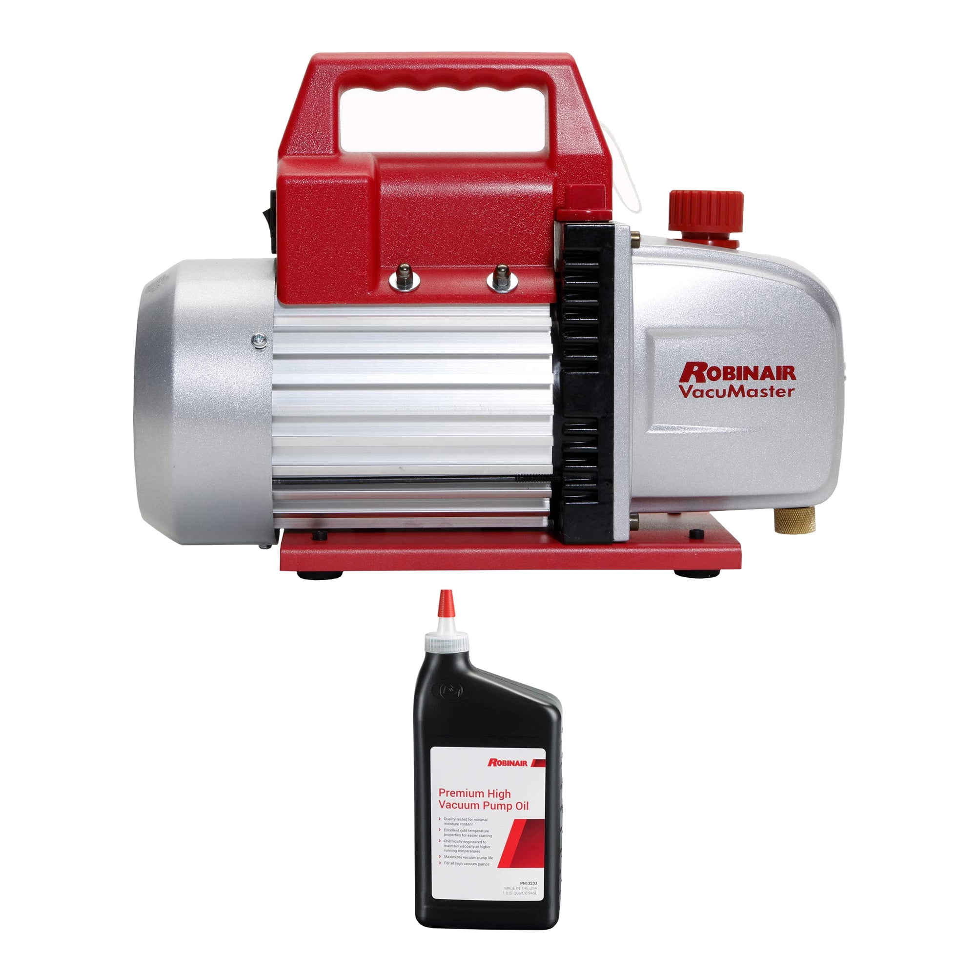Robinair Heavy Duty 1/3 Horsepower 2 Stage Vacuum Pump with Pump Oil (1