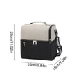 thumbnail image 4 of Lunch Bag Oxford Cloth Dual Compartment Insulated Thermal Cooler Tote with Adjustable Shoulder Strap Front Pocket for Office Picnic Navy by Xuniizn, 4 of 7