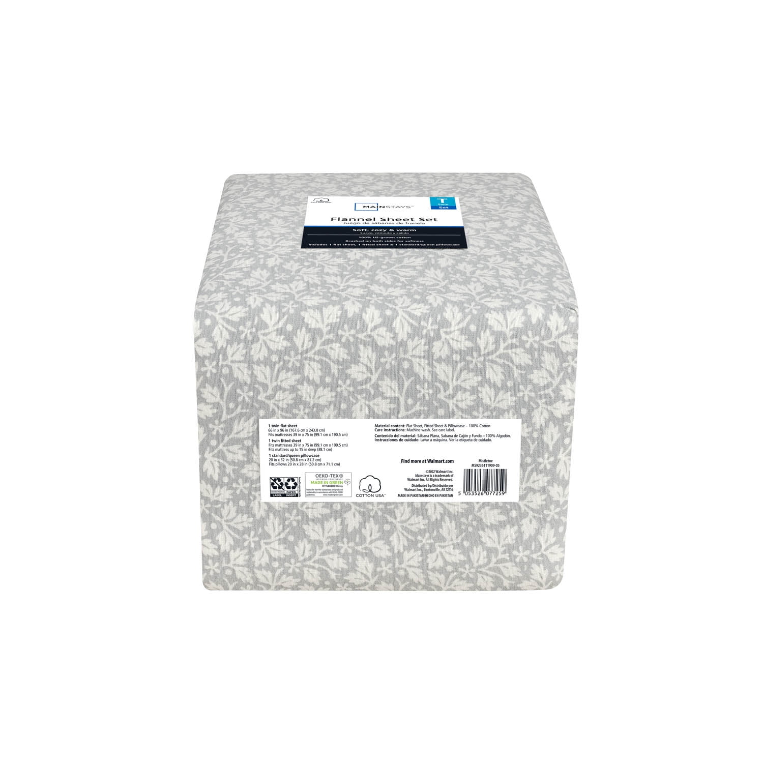 Mainstays Flannel Skiers - Twin Sheet set