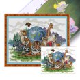 thumbnail image 1 of Hilo Algodón Ecológico Bordado Punto Cruz Del Mundo Animal Impreso 14CT 55x42cm, 1 of 9